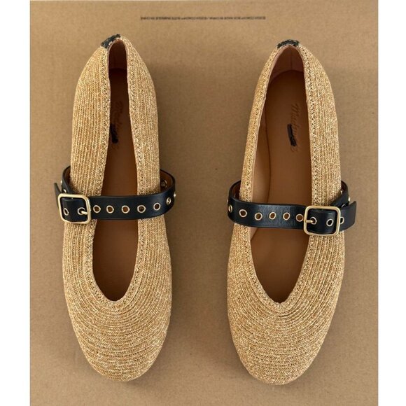Madewell The Remy Mary Jane Flat in Natural Multi, Size 6.5 - Picture 7 of 10